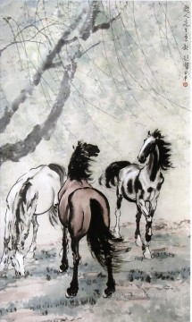 Caballos Xu Beihong 2 viejos chinos Pinturas al óleo